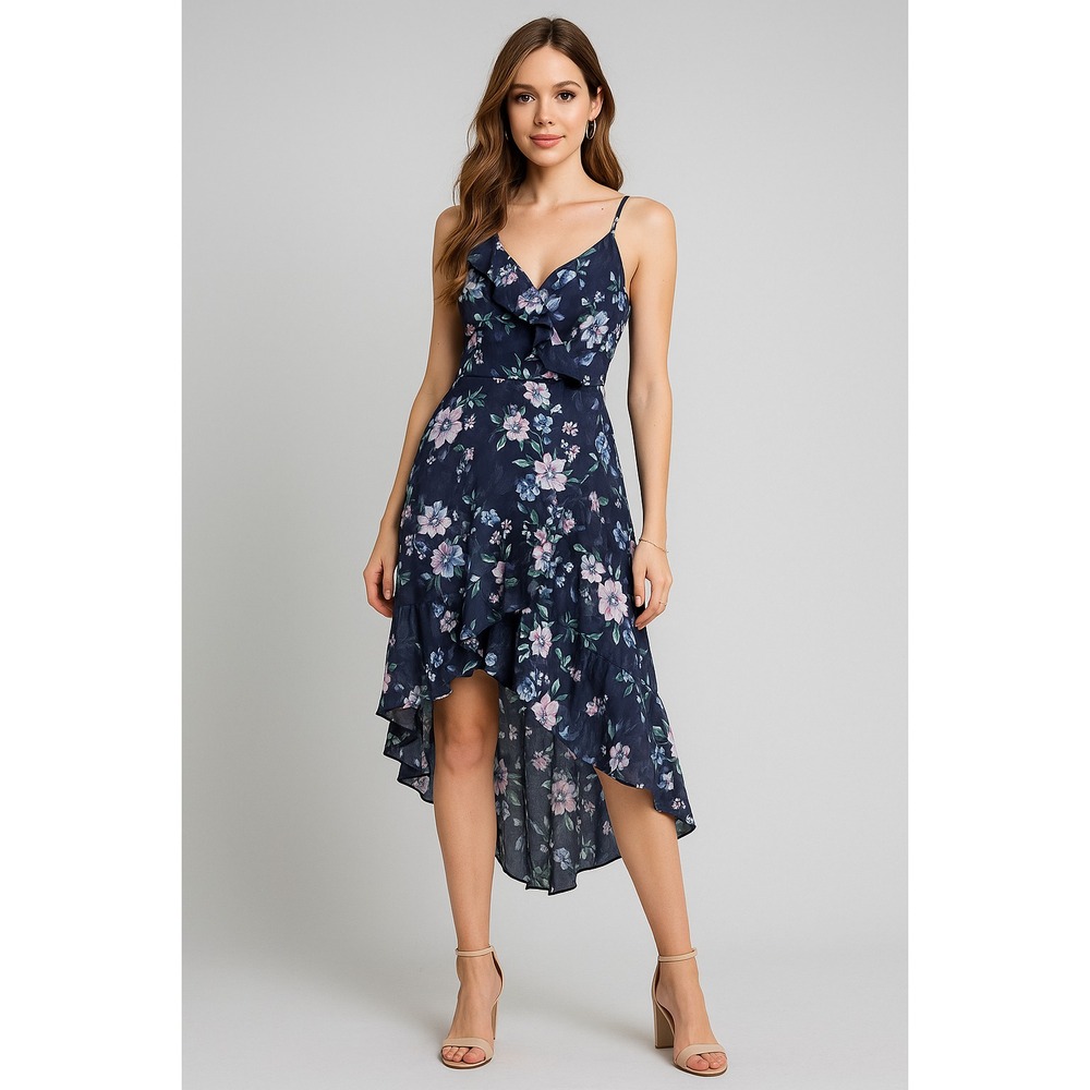 BCX‎ Dress 1X Y2K Floral One Shoulder Coquette Cottagecore Fairycore Asymmetric